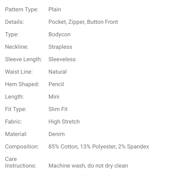 Button Front Bodycon Denim Dress Small - Picture 10 of 10